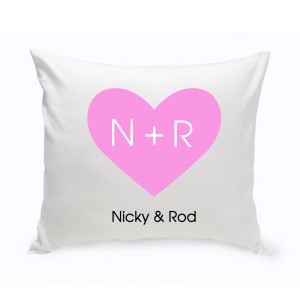 JDS Personalized Gifts Personalized Unity Carved Heart Cotton Throw Pillow JMSI2688